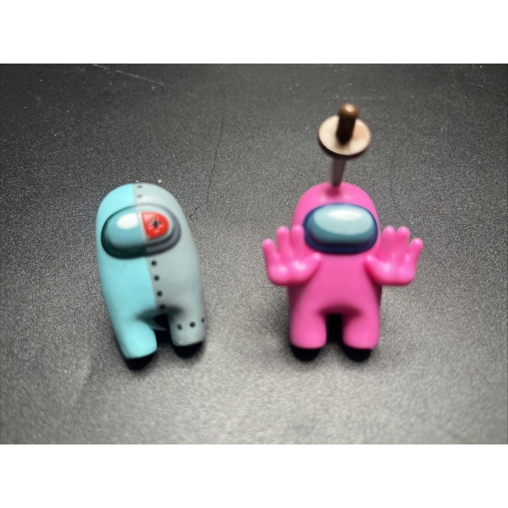 Among Us Crewmates Figures Lot of 2 Cake Topper Bottom Of The Toy Box